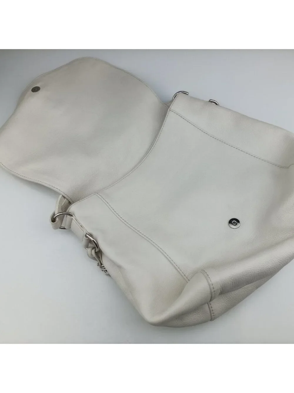 Gucci Guccissima Large Techno Horsebit Hobo White Leather